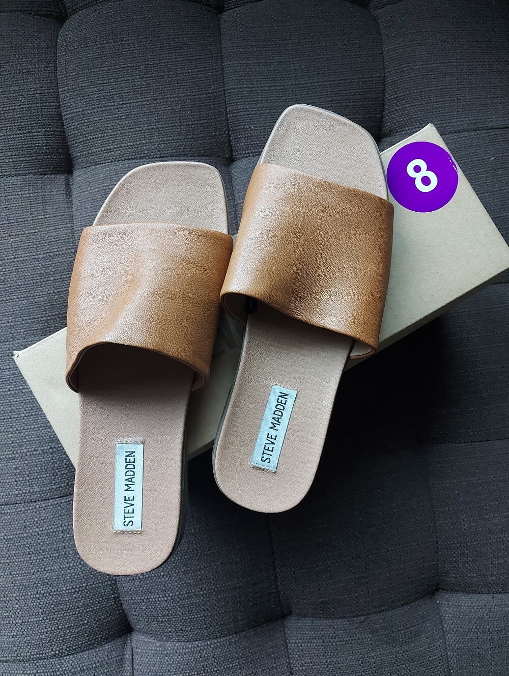 Steve Madden Kaya Slide Sandals In Cognac